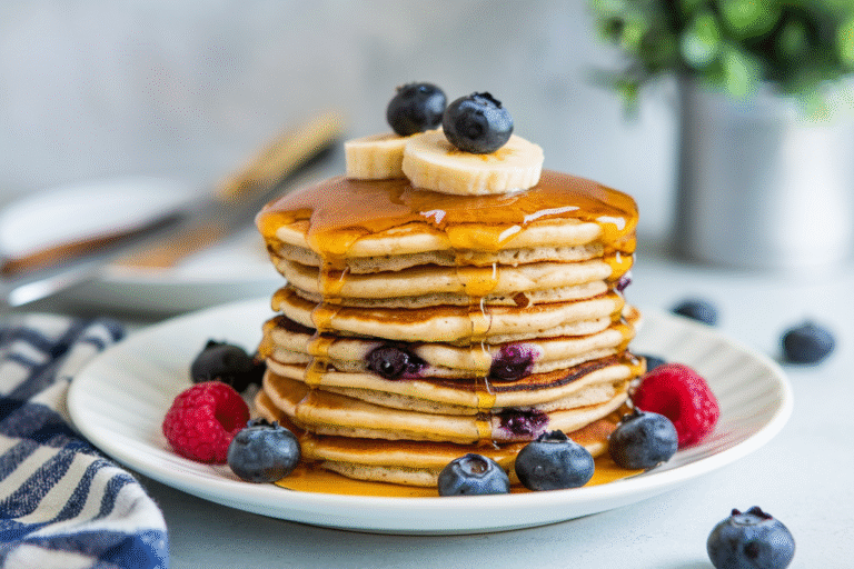 Vegan Pancakes with Maple Banana Topping: The Breakfast Game-Changer