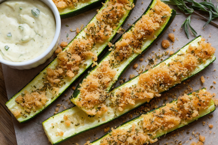 Why Your Life Needs Crispy Baked Zucchini Fries with Garlic Dip