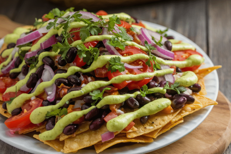 Why These Loaded Veggie Nachos with Lime Crema Will Ruin All Other Nachos for You