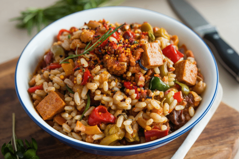 Spicy Jambalaya with Plant Protein: The Ultimate Flavor Bomb