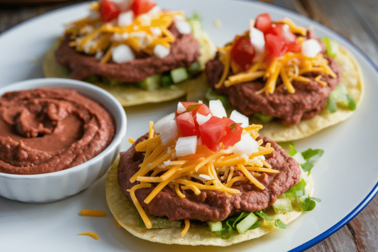 Easy Veggie Tostadas with Refried Beans: The Lazy Person’s Gourmet Hack
