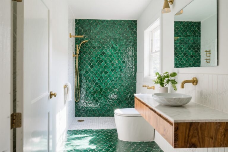 7 Small Bathrooms That Use Statement Tiles Perfectly (steal-worthy Ideas)