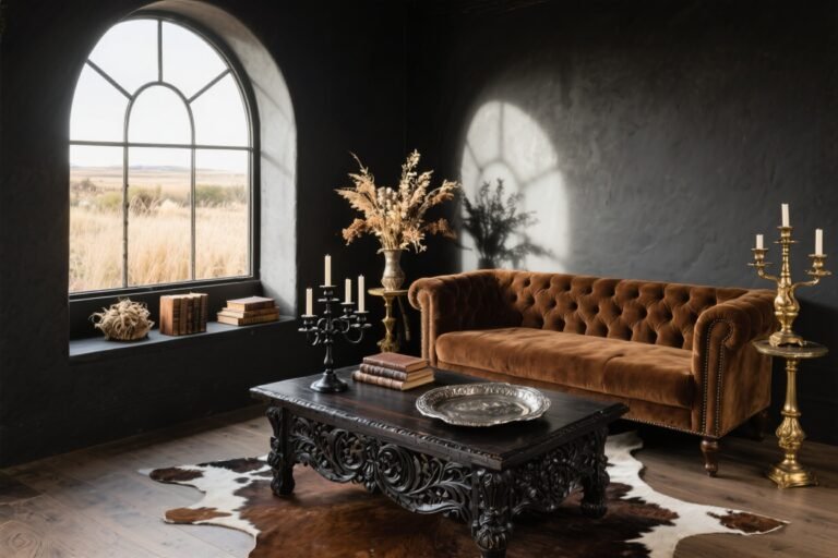 How to Style a Western Gothic Coffee Table or Nook That Stops People in Their Tracks