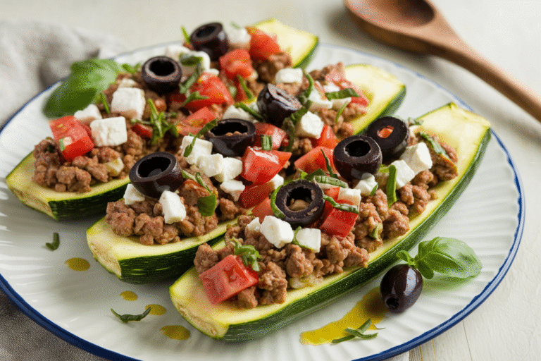 Stuffed Zucchini Boats with Mediterranean Flavors: The One-Pan Power Meal You’ll Crave All Week